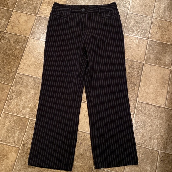Courtenay black dress slackss with white & blue pinstripes. Sz. 8. - Picture 2 of 6